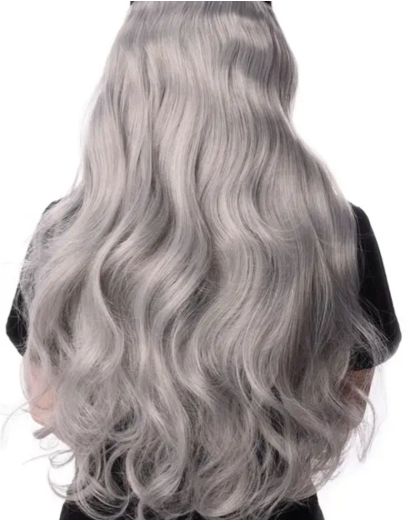 Clip In Hair Gray Silver...